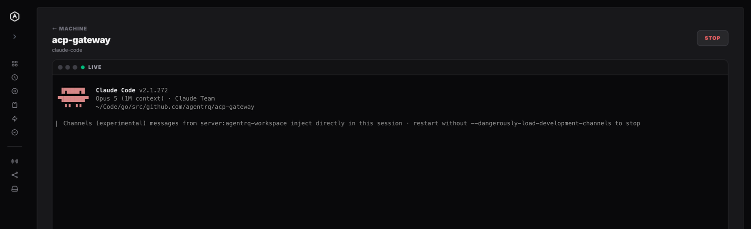 Watching a claude-code session started on a remote machine